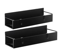 Nuytghr Cup Holder, Magnetic Organizer, Bottle Storage, Black, White, 2-Piece Shelf with Hooks, Easy Hanging, Strong Magnet Attachment for Fridge Washing Machine Microwave Oven Home Use