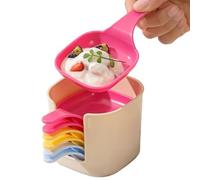 Nuytghr Dipping Bowls, Sauce Plates Set, Small Condiment Dishes, Reusable Serving Containers, 3.62x4.92x3.15 inches, Bowl Set with Stand for Dressing Home Kitchen Camping Lunch Picnic BBQ Dinner Use