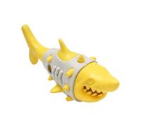 Nuytghr Dog Treat Dispenser Toy, Puppy Slow Feeder, Yellow/Blue Bite-Resistant Shark Shape, Chewing Food Holder, Interactive Design, Ideal for Garden, Backyard, and Boredom Reduction