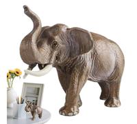 Nuytghr Elephant Figurine, Asian Wildlife Toy, Realistic Sculpture, Gray, Educational Learning Ornament, Animal Model Design, for Boys, Girls, Kindergarten, Patio, Garden, Backyard