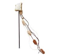 Nuytghr Interactive Cat Toy, Food-Themed Stick Plush Catcher, Funny Exercise Tool with Bell, 12.6 Inches Reaction Training Aid for All Breed Sizes, Indoor Pet Playtime Use