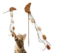 Nuytghr Interactive Cat Toy, Food-Themed Stick Plush Catcher, Funny Exercise Tool with Bell, 12.6 Inches Reaction Training Aid for All Breed Sizes, Indoor Pet Playtime Use