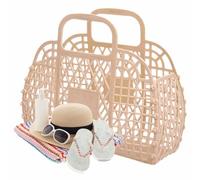 Nuytghr Jelly Bag, Beach Handbag Tote, Lightweight Flexible Design,9.45x8.27x3.74 Inches, Stylish Hollow Pattern, Ideal for Women Girls Children Summer Wedding Concert Outdoor Easter Events