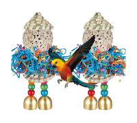 Nuytghr Juguetes de Forrajeo para Aves,2 Piezas Accesorios Masticables para Mascotas | Bola Estimulante para Entrenamiento de Jilguero Guacamayo Cacatúa Canario y Ninfas