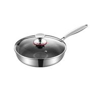 Nuytghr Nonstick Pan - 10.24 to 11.81 Inches Stainless Steel Frying for Scratch-Resistant Cooking, Lightweight Design with Nonstick, Cookware for Home, Kitchen, Baking, Meal Prep, Silver Color