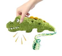 Nuytghr Plush Dog Toy, Stuffed Animal Chewer,7.87 Inches, Crocodile Squeaky Pet Toy, Soft Bite Resistant Design, Realistic Shape Texture, Ideal for Teething Training Indoor Outdoor Park Home Play