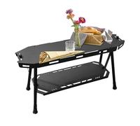 Nuytghr Portable Foldable Camping Table, Lightweight Aluminum Alloy Storage Rack, Sturdy Easy Assembly Cook Station for Outdoor Adventures, 25.98x8.07x3.15 Inches