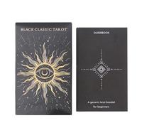 Nuytghr Tarot clásico negro, juego de mesa, carta de oráculo, mazo de tarot, juego de mesa oráculo, tarot de herramientas de adivinación, 78 piezas de tarot clásico negro, mazo de tarot de oráculo,