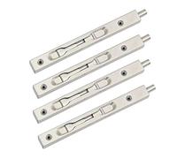 NUZAMA - Paquete de 4 (2 pares) de cerrojo deslizante para puerta, cerradura de seguridad oculta, pestillo deslizante de acero inoxidable cepillado (22 cm de longitud)