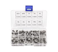 NUZAMAS 100 fusibles de tubo de vidrio de soplado rápido de 5 x 20 mm, kit surtido de 0,2 A, 0,5 A, 1 A, 2 A, 3 A, 5 A, 6 A, 8 A, 10 A, 15 A