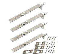 Nuzamas - 2 pares de pernos para puerta de 22cm - Heavy Duty acero inoxidable puerta borde palanca deslizante perno cierre cerradura, puertas primarias secundarias, doble apertura de seguridad