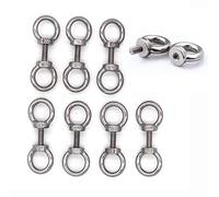 NUZAMAS 304 - Juego de 8 pernos de acero inoxidable M6 x 20 mm, gancho cerrado, resistentes