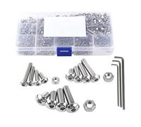 nuzamas 440 piezas M3 M4 M5 acero inoxidable 304 Hex Socket Botón Cabeza Tornillos y tuercas surtido y llave de llave Kit con caja de almacenamiento