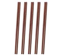 NUZAMAS - 5 pares de palillos reutilizables de madera estilo chino, palillos de madera tradicionales chinos extra largos para freír ollas calientes y cocinar fideos, 25 cm