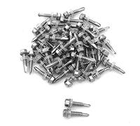 NUZAMAS - 50 tornillos Tek autoperforantes de acero inoxidable 304 de 5,5 x 25 mm con arandela, para madera, cierre de metal
