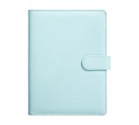 NUZAMAS Carpeta de piel sintética A5 de 6 anillas, tapa recargable con cierre de hebilla magnética, organizador de cuadernos, hojas sueltas, carpetas, cuadernos, cuadernos, portadas, color azul