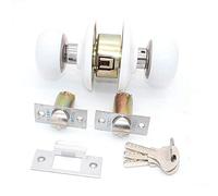 NUZAMAS Cerámica cerradura de puerta, cerradura de puerta con llave, interior exterior puerta, dormitorio, cocina, baño, lavadero, puertas - blanco
