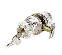 NUZAMAS Cerraduras de puerta con perilla de cristal de cristal, juego de cerradura de puerta con cerradura de llave, pomos de puerta interior exterior, dormitorio, puertas de cuarto de lavandería