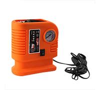 NUZAMAS Compresor de aire portátil para inflador de neumáticos, 150 PSI, 3 adaptadores de válvula, cable de 2,6 m con enchufe de cigarrillo de 12 V CC y clips de cocodrilo gratis