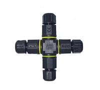NUZAMAS Conector impermeable de 4 vías de 3 pines para exteriores, caja de conexiones IP68, conectores eléctricos para cable de 4,5 mm a 10 mm, exterior, jardín, luz de Navidad, luz de calle, lámpara