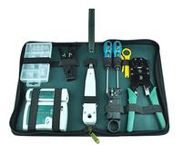 NUZAMAS Ethernet LAN RJ11 RJ45 CAT5 Comprobador de cables de red analizador de cables engarzador de cables Crimpadora Kit de herramientas de destornillador Punch-Down Networking Tools Set