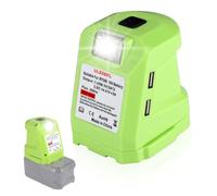 NUZAMAS Inversor de alimentación para batería Compatible con Ryobi de 18 V con Toma de Corriente alterna, Fuente de alimentación portátil, Adaptador de Cargador USB para Ryobi con luz LED 14,4-19,2 V