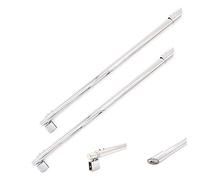 NUZAMAS - Juego de 2 barras telescópicas para mampara de ducha (600 mm a 800 mm, de cristal a pared, 25 mm, compatible con cristal de 8 mm a 12 mm, brazo de apoyo de acero inoxidable