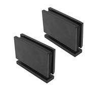 NUZAMAS - Juego de 2 bisagras de puerta de cristal sin marco negro, accesorios de instalación de ducha, acero inoxidable 304, bisagra de puerta de vidrio de 360 grados