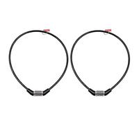 NUZAMAS - Juego de 2 Candados Antirrobo Cables de Cadena para Bicicleta (600 mm, 4 dígitos con código fijo, combinación de bloqueo de contraseña, para bicicletas al aire libre)