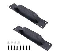 NUZAMAS - Juego de 2 manijas de puerta corredera de aleación de aluminio, manijas de puerta de incendio, manijas de puerta de armario, tirador de apertura, 20 cm x 4 cm, color negro