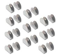 NUZAMAS Juego de 20 soportes de estante de vidrio - 201 abrazaderas de clip de acero inoxidable, abrazadera rectangular ajustable de 8-12 mm, 27,5 x 37 x 16,5 mm