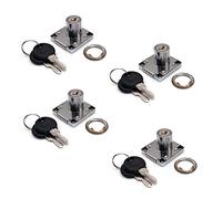 NUZAMAS - Juego de 4 cerraduras para armarios y cajones con 2 llaves, cilindro para cerradura de muebles, aleación de zinc para puerta armario, cajón, buzón (22 mm)