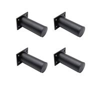 NUZAMAS - Juego de 4 patas ajustables para muebles de color negro mate, aleación de aluminio de 38 x 100 mm, patas de soporte para gabinete de baño, patas de soporte para muebles