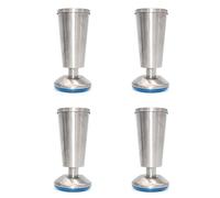 NUZAMAS Juego de 4 patas de armario para cocina, con forma de taza, 120mm de alto, para barra de desayuno, patas de mesa de escritorio, patas de muebles, acero inoxidable, altura ajustable de 0 a 5mm