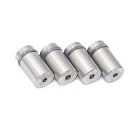 NUZAMAS - Juego de 4 Soportes de Letrero de Acero Inoxidable Macizo, 18 mm x 30 mm, para números de casa, letreros, Logotipo, acrílico, Vidrio, PVC, Panel de Vidrio, Madera