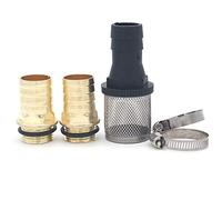 NUZAMAS Juego de 5 accesorios de manguera, conectores de rosca BSP de 3/4 pulgadas, 25 mm, filtro de aceite, soportes de montaje accesorios para bomba de aceite