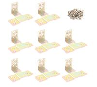 NUZAMAS - Juego de 8 soportes de cama en L, bisagras de cama resistentes, conector para fijaciones de esquina de cama, soporte de herrajes para marco de cama
