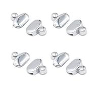 NUZAMAS - Juego de 8 soportes de cristal para espejo de baño, abrazadera de cristal, clips de espejo de baño, aleación de zinc, acabado cromado, soporte para estante de cristal, soporte ovalado