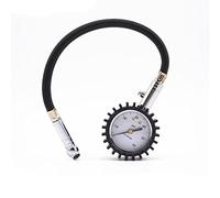 NUZAMAS Manómetro de presión de neumáticos de con esfera de 2 pulgadas, resistente para coche y moto con portabrocas flexibles de manguera 60PSI, peso ligero con válvula de descarga