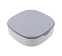 NUZAMAS Pequeño joyero de viaje, mini organizador de joyas con portal de espejo, joyero de viaje para anillos, pendientes, collares, almacenamiento gris y blanco