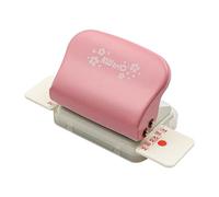 NUZAMAS Perforadora de 6 agujeros para hojas sueltas, perforadora de metal portátil de mano, perforadora de papel para A4, A5, B5, cuaderno, álbum de recortes, 5 hojas de capacidad, color rosa