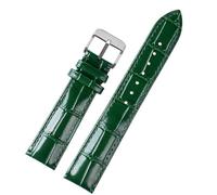 NUZIXINXW 18 mm 20 mm 22 mm grano de bambú softtrap hebilla de mariposa para hombre correa verde pulsera de cuero, pin plateado B, 20 mm