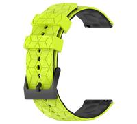 NUZIXINXW Adecuado para Huawei Watch4 Pro Correa Patrón de fútbol de Dos Colores para Samsung Watch5 Correa de Silicona 20/22 mm, Verde Lima y Negro, 20 mm