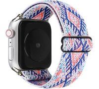 NUZIXINXW Aplicable a correas de reloj con tejido elástico de una sola pieza Para correas de iwatch con hebilla en forma de ocho Correa de nailon de un solo bucle, diamante rosa y blanco, 22 mm
