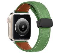 NUZIXINXW Correa de cuero para banda de reloj 49 mm 41 mm 45 mm 44 mm 42 mm 40 mm 38 mm Pulsera magnética para IWatch Ultra 2 Series 9 8 7 6 5 4 SE, verde B, 38 mm 40 mm 41 mm