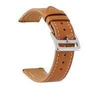 NUZIXINXW Correa de reloj de cuero de una sola vuelta de 18 mm, 20 mm, 22 mm y 24 mm para Samsung Galaxy 46 42 mm Gear S3, marrón, 22 mm