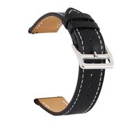 NUZIXINXW Correa de reloj de cuero de una sola vuelta de 18 mm, 20 mm, 22 mm y 24 mm para Samsung Galaxy 46 42 mm Gear S3, negra, 18 mm