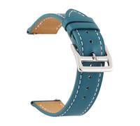 NUZIXINXW Correa de reloj de cuero de una sola vuelta de 18 mm, 20 mm, 22 mm y 24 mm para Samsung Galaxy 46 42 mm Gear S3, azul, 22 mm