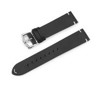 NUZIXINXW Correa de reloj de cuero retro de 18 mm, 19 mm, 20 mm, 21 mm, 22 mm, 24 mm, correa de reloj, correa de cuero, correa de reloj con pasadores de resorte, negro, 21 mm