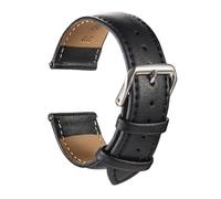 NUZIXINXW Correa de reloj de repuesto Leatherstrap 18 mm 20 mm 22 mm 24 mm accesorios de reloj correa suave para hombres y mujeres, todo negro, 22 mm